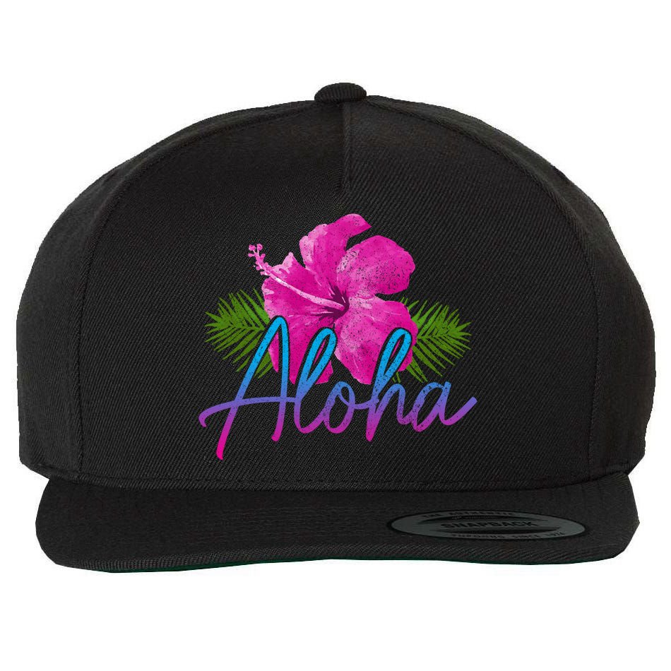 Aloha Hawaiian Islands Hawaii Surf Hibiscus Flower Surfer Great Gift Wool Snapback Cap