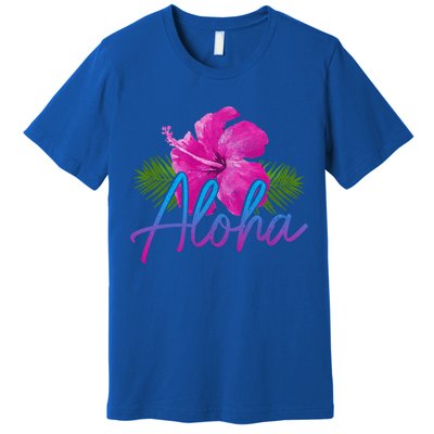 Aloha Hawaiian Islands Hawaii Surf Hibiscus Flower Surfer Great Gift Premium T-Shirt