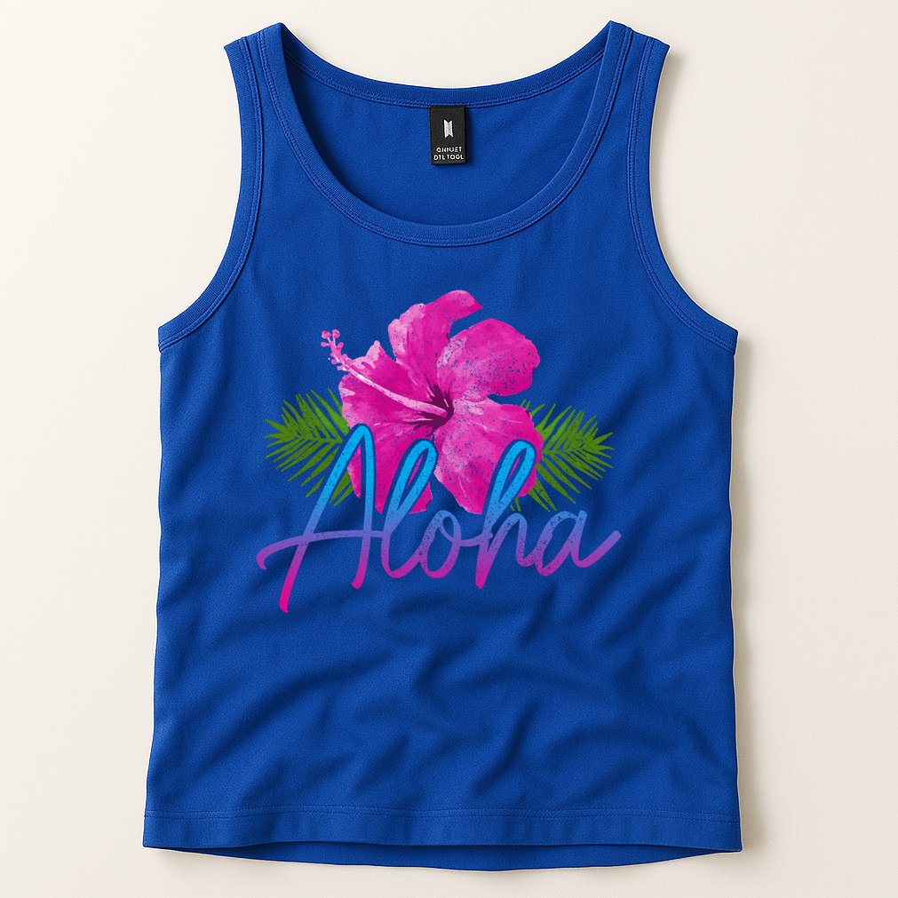 Aloha Hawaiian Islands Hawaii Surf Hibiscus Flower Surfer Great Gift Tank Top