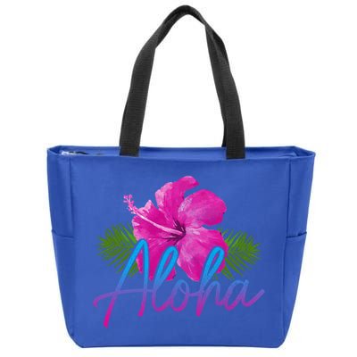 Aloha Hawaiian Islands Hawaii Surf Hibiscus Flower Surfer Great Gift Zip Tote Bag