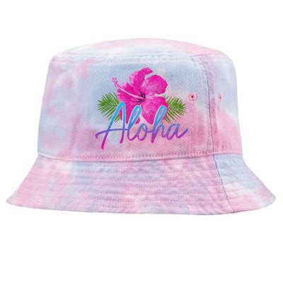 Aloha Hawaiian Islands Hawaii Surf Hibiscus Flower Surfer Tie-Dyed Bucket Hat