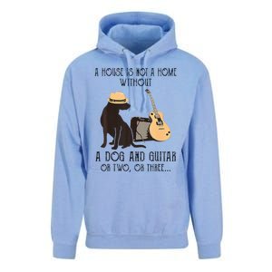 A House Is Not A Home Without A Dog And Guitar Or Two Unisex Surf Hoodie