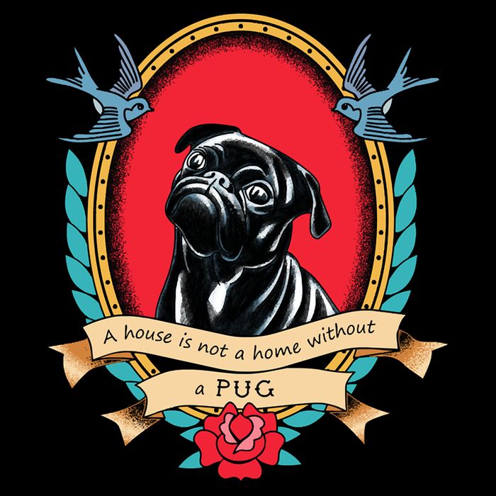 A House Is Not A Home Without A Pug Traditional Tattoo Style 16 in Basic Backpack