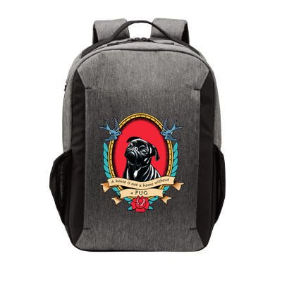 A House Is Not A Home Without A Pug Traditional Tattoo Style Vector Backpack