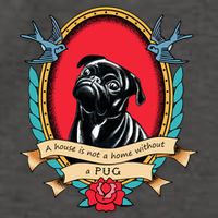 A House Is Not A Home Without A Pug Traditional Tattoo Style Vector Backpack