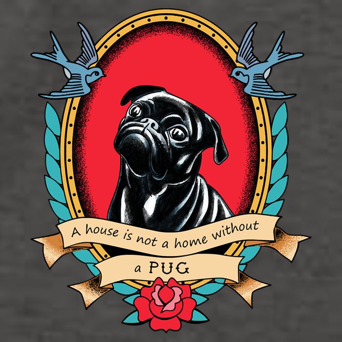 A House Is Not A Home Without A Pug Traditional Tattoo Style Vector Backpack