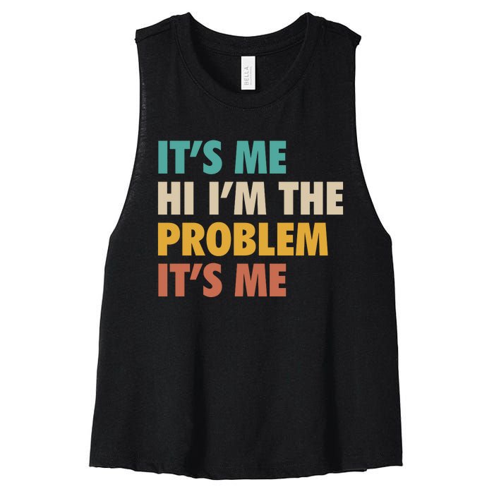 Anti Hero It's Me Hi I'm The Problem It's Me Retro Vintage Women's Racerback Cropped Tank