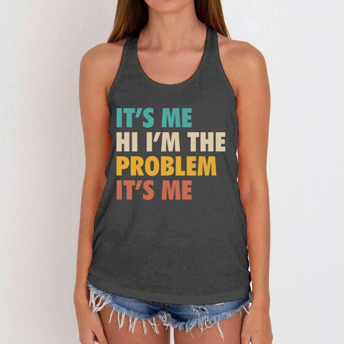 Anti Hero It's Me Hi I'm The Problem It's Me Retro Vintage Women's Knotted Racerback Tank