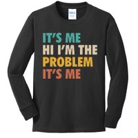 Anti Hero It's Me Hi I'm The Problem It's Me Retro Vintage Kids Long Sleeve Shirt