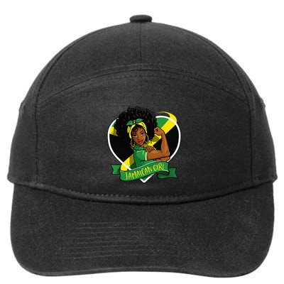Afro Hair Jamaican Flag Women Black Melanin Jamaica 7-Panel Snapback Hat