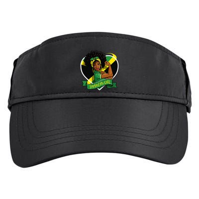 Afro Hair Jamaican Flag Women Black Melanin Jamaica Adult Drive Performance Visor