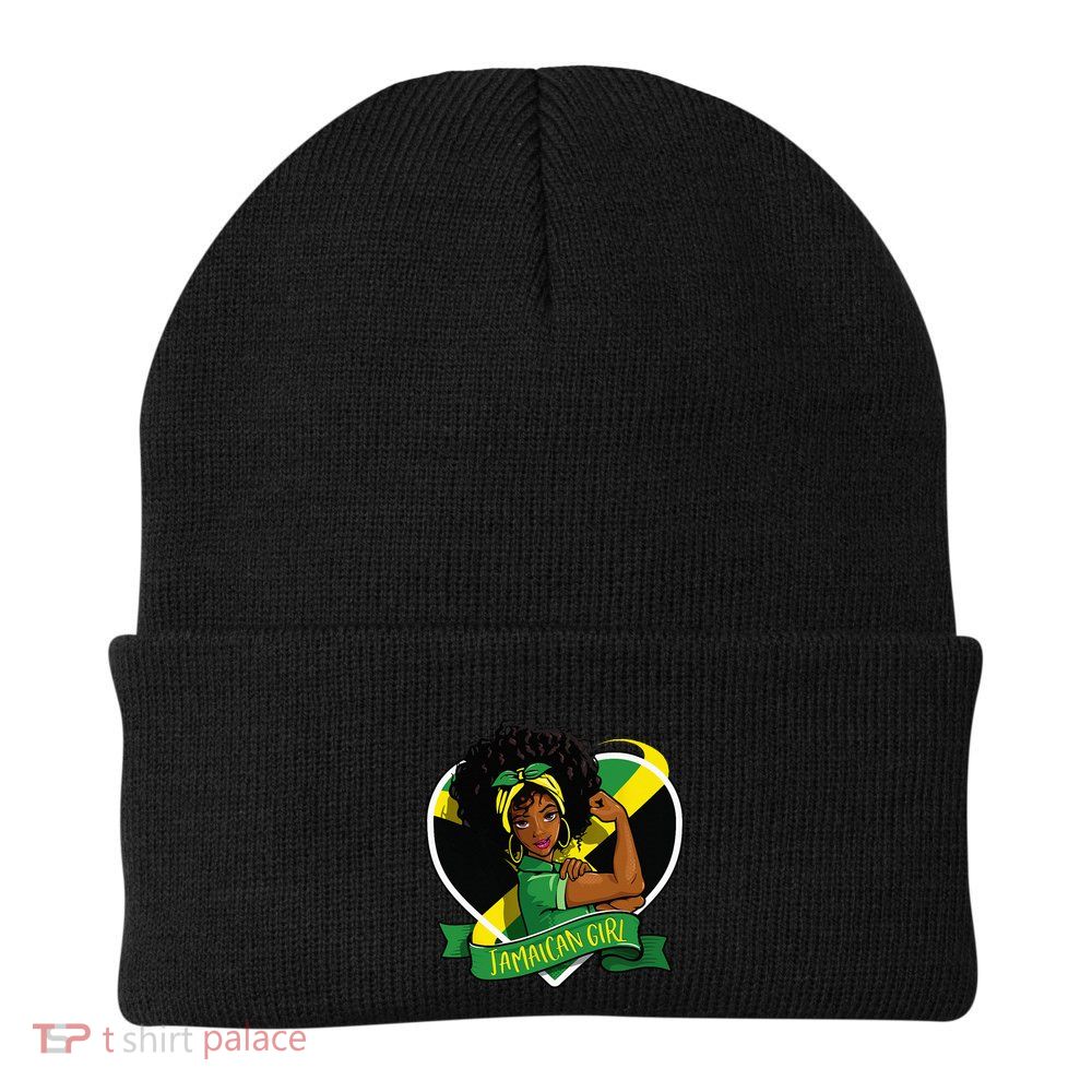 Afro Hair Jamaican Flag Women Black Melanin Jamaica Beanie