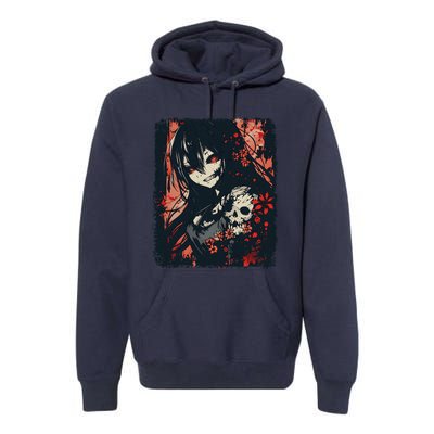 Anime Horroraesthetic Japanese Creepy Kawaii Goth Premium Hoodie