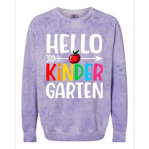 Awesome Hello Kindergarten Teacher Student Cute Kindergarten Meaningful Gift Colorblast Crewneck Sweatshirt