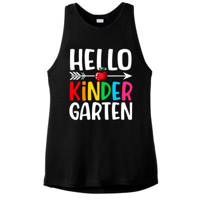 Awesome Hello Kindergarten Teacher Student Cute Kindergarten Meaningful Gift Ladies PosiCharge Tri-Blend Wicking Tank