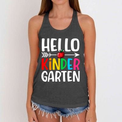 Awesome Hello Kindergarten Teacher Student Cute Kindergarten Meaningful Gift Women's Knotted Racerback Tank