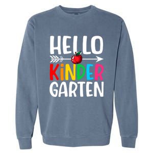 Awesome Hello Kindergarten Teacher Student Cute Kindergarten Meaningful Gift Garment-Dyed Sweatshirt