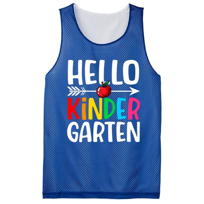 Awesome Hello Kindergarten Teacher Student Cute Kindergarten Meaningful Gift Mesh Reversible Basketball Jersey Tank