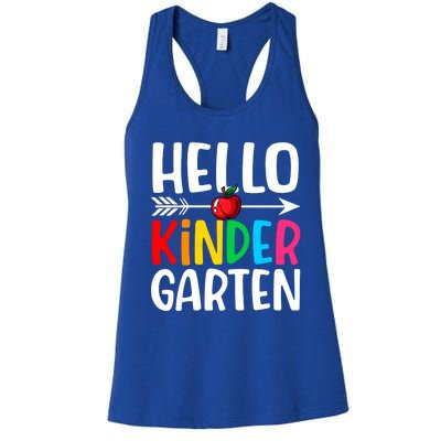 Awesome Hello Kindergarten Teacher Student Cute Kindergarten Meaningful Gift Women's Racerback Tank