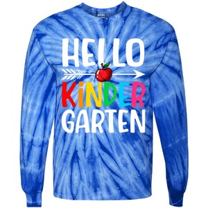 Awesome Hello Kindergarten Teacher Student Cute Kindergarten Meaningful Gift Tie-Dye Long Sleeve Shirt