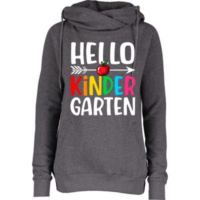 Awesome Hello Kindergarten Teacher Student Cute Kindergarten Meaningful Gift Womens Funnel Neck Pullover Hood