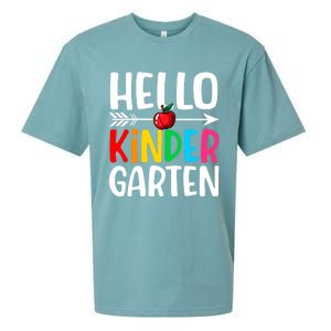 Awesome Hello Kindergarten Teacher Student Cute Kindergarten Meaningful Gift Sueded Cloud Jersey T-Shirt