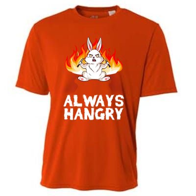 Always Hungry Knife Fire Bunny Rabbit Kawaii Anime Rodent Gift Cooling Performance Crew T-Shirt