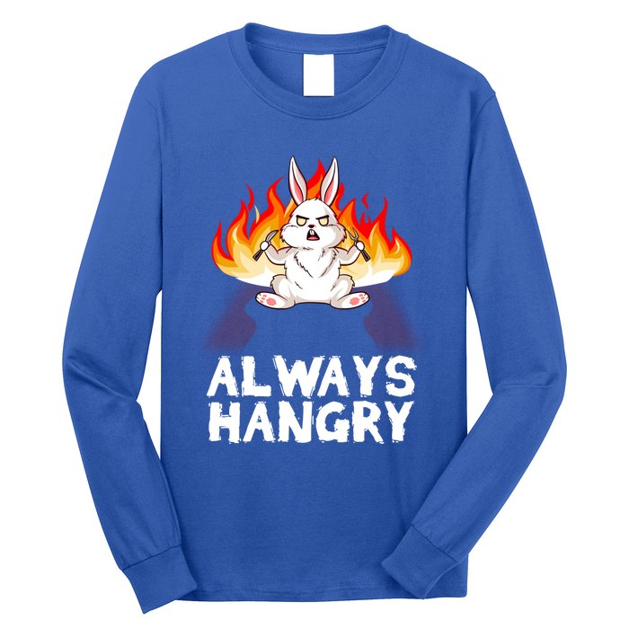 Always Hungry Knife Fire Bunny Rabbit Kawaii Anime Rodent Gift Long Sleeve Shirt