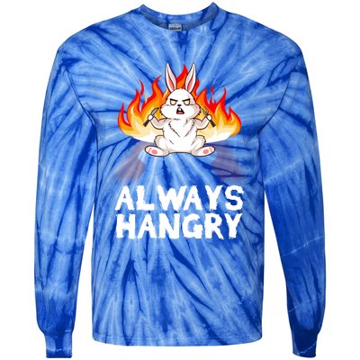 Always Hungry Knife Fire Bunny Rabbit Kawaii Anime Rodent Gift Tie-Dye Long Sleeve Shirt