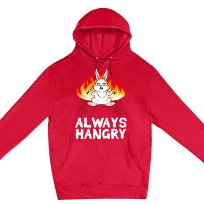 Always Hungry Knife Fire Bunny Rabbit Kawaii Anime Rodent Gift Premium Pullover Hoodie