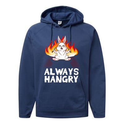 Always Hungry Knife Fire Bunny Rabbit Kawaii Anime Rodent Gift Performance Fleece Hoodie