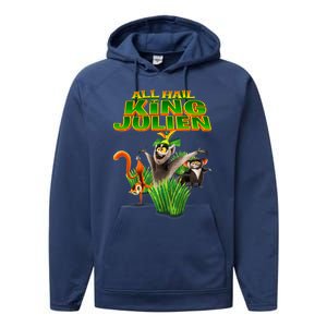 All Hail King Julien Gift For Fans All Hail King Julien Crimson Performance Fleece Hoodie