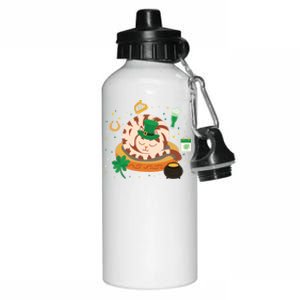 Adorable Holiday Kitten Sleepy Cat St Patrick's Day Gift Aluminum Water Bottle