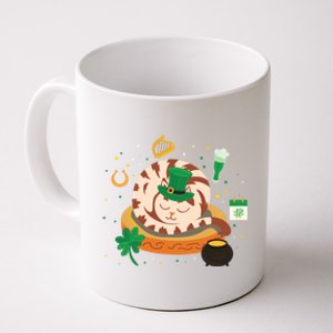 Adorable Holiday Kitten Sleepy Cat St Patrick's Day Gift Coffee Mug