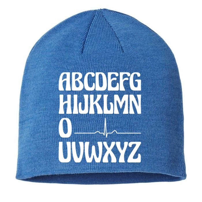 Alphabet Heartbeat Line Nursing Student Abc Pqrst Nurse Gift Sustainable Beanie