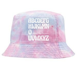 Alphabet Heartbeat Line Nursing Student Abc Pqrst Nurse Gift Tie-Dyed Bucket Hat