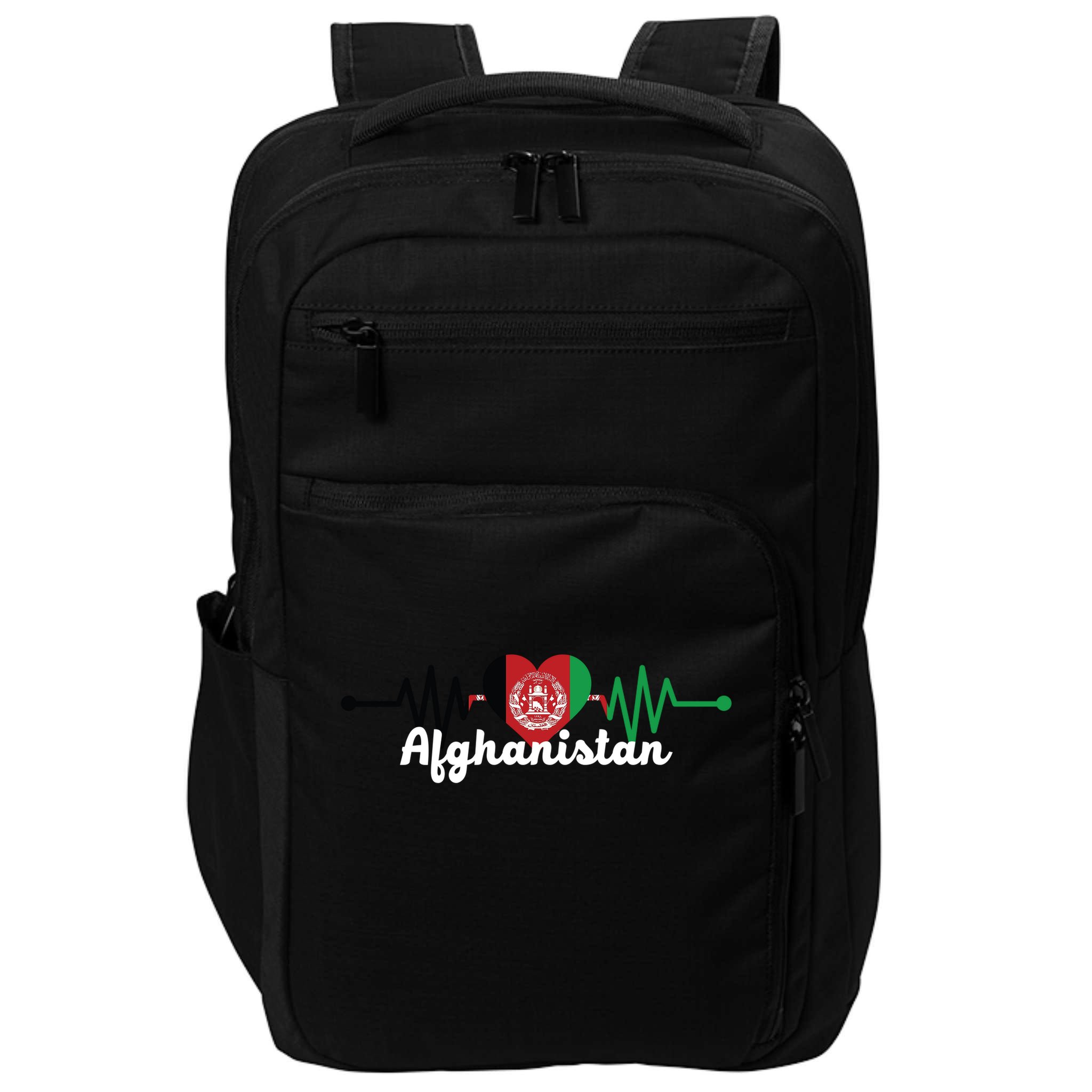 Afghanistan Heart Love Pulse Flag Support Impact Tech Backpack