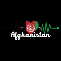 Afghanistan Heart Love Pulse Flag Support 7-Panel Snapback Hat