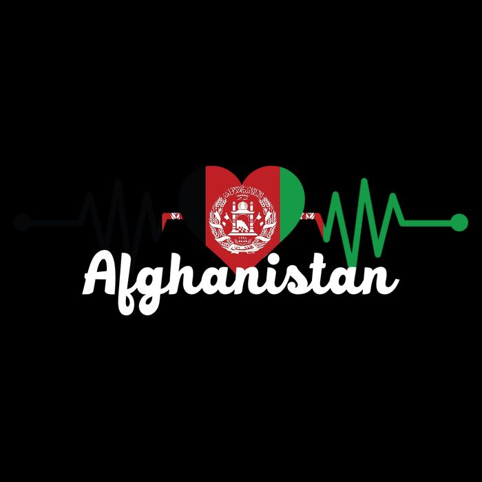 Afghanistan Heart Love Pulse Flag Support 7-Panel Snapback Hat
