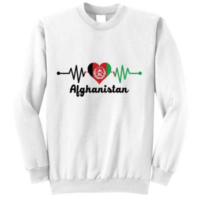 Afghanistan Heart Love Pulse Flag Support Sweatshirt