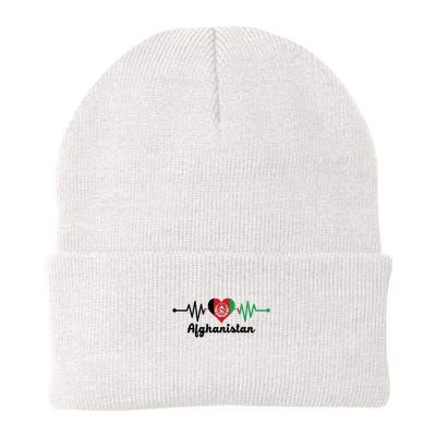 Afghanistan Heart Love Pulse Flag Support Knit Cap Winter Beanie