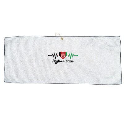 Afghanistan Heart Love Pulse Flag Support Large Microfiber Waffle Golf Towel