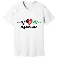 Afghanistan Heart Love Pulse Flag Support Premium T-Shirt