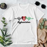 Afghanistan Heart Love Pulse Flag Support Premium T-Shirt