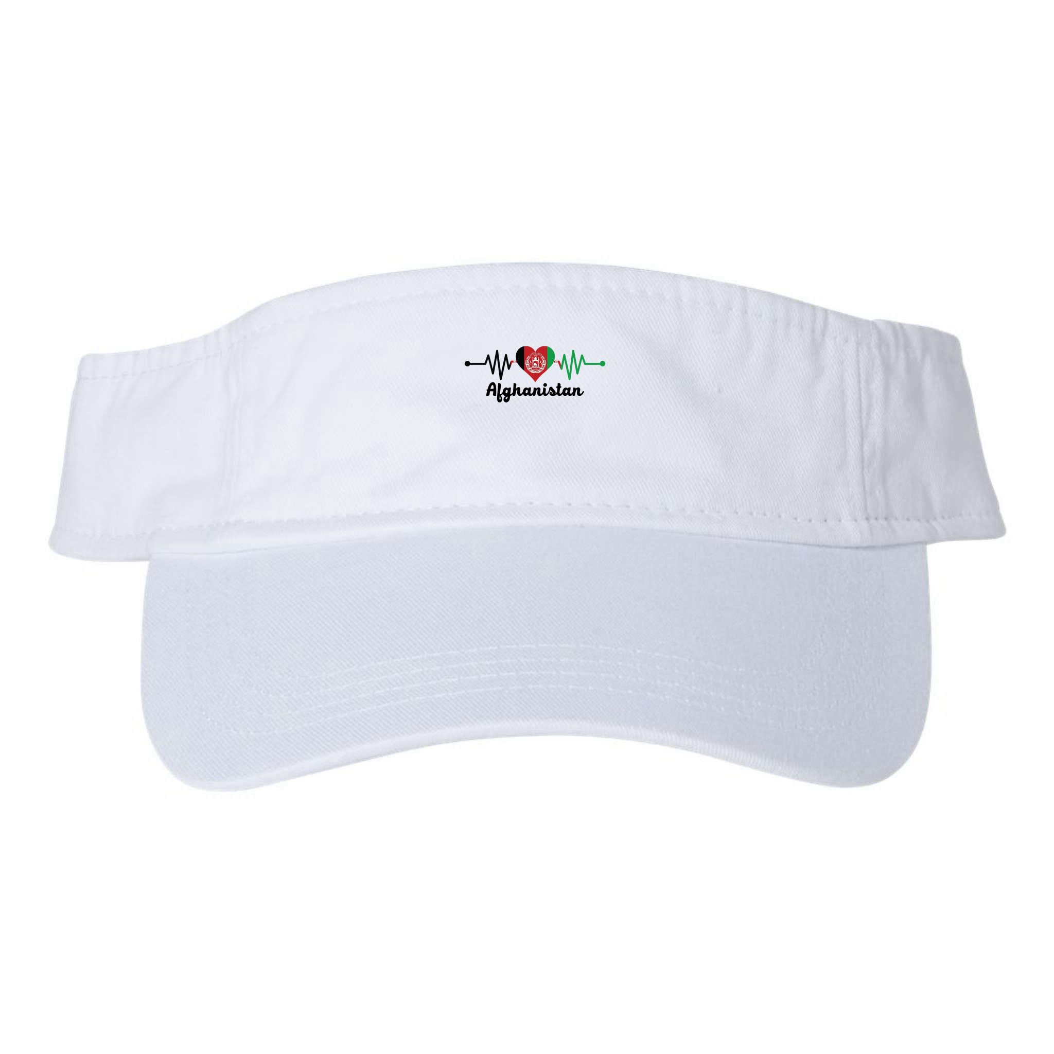 Afghanistan Heart Love Pulse Flag Support Visor
