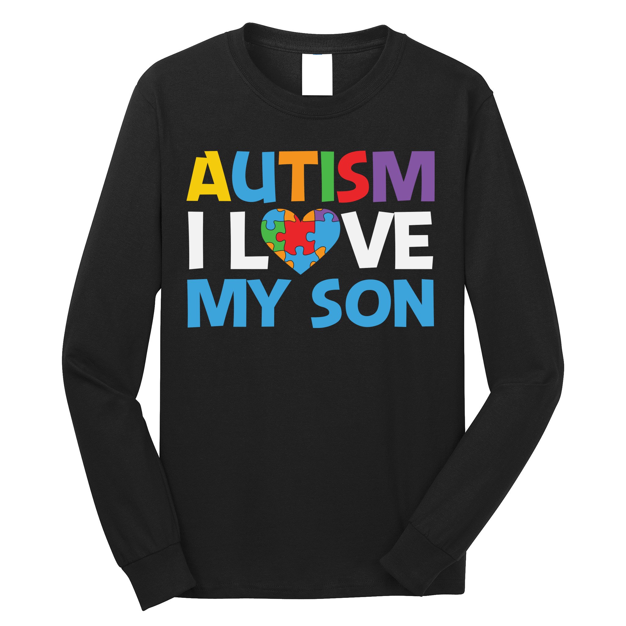 Autism Heart Love Autism Puzzle, Autism Mom Long Sleeve Shirt