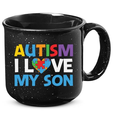 Autism Heart Love Autism Puzzle, Autism Mom 15oz Campfire Ceramic Mug