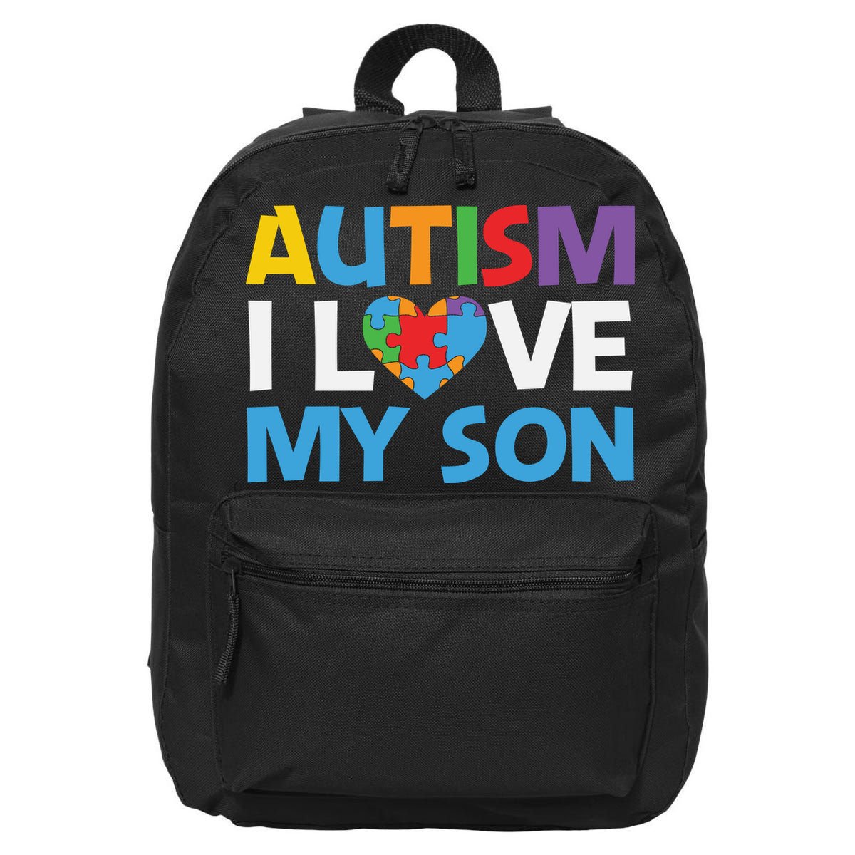 Autism Heart Love Autism Puzzle, Autism Mom 16 in Basic Backpack