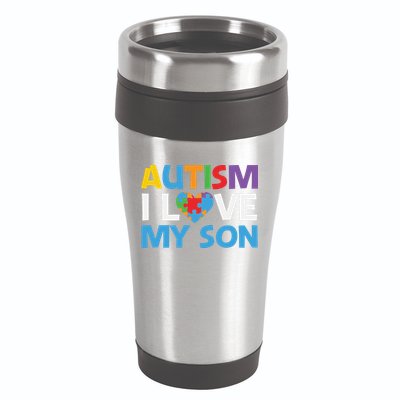 Autism Heart Love Autism Puzzle, Autism Mom 16oz Travel Tumbler