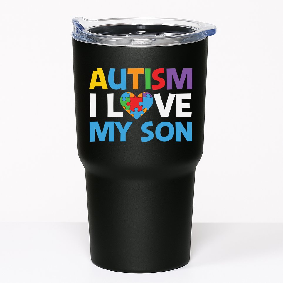 Autism Heart Love Autism Puzzle, Autism Mom Tumbler